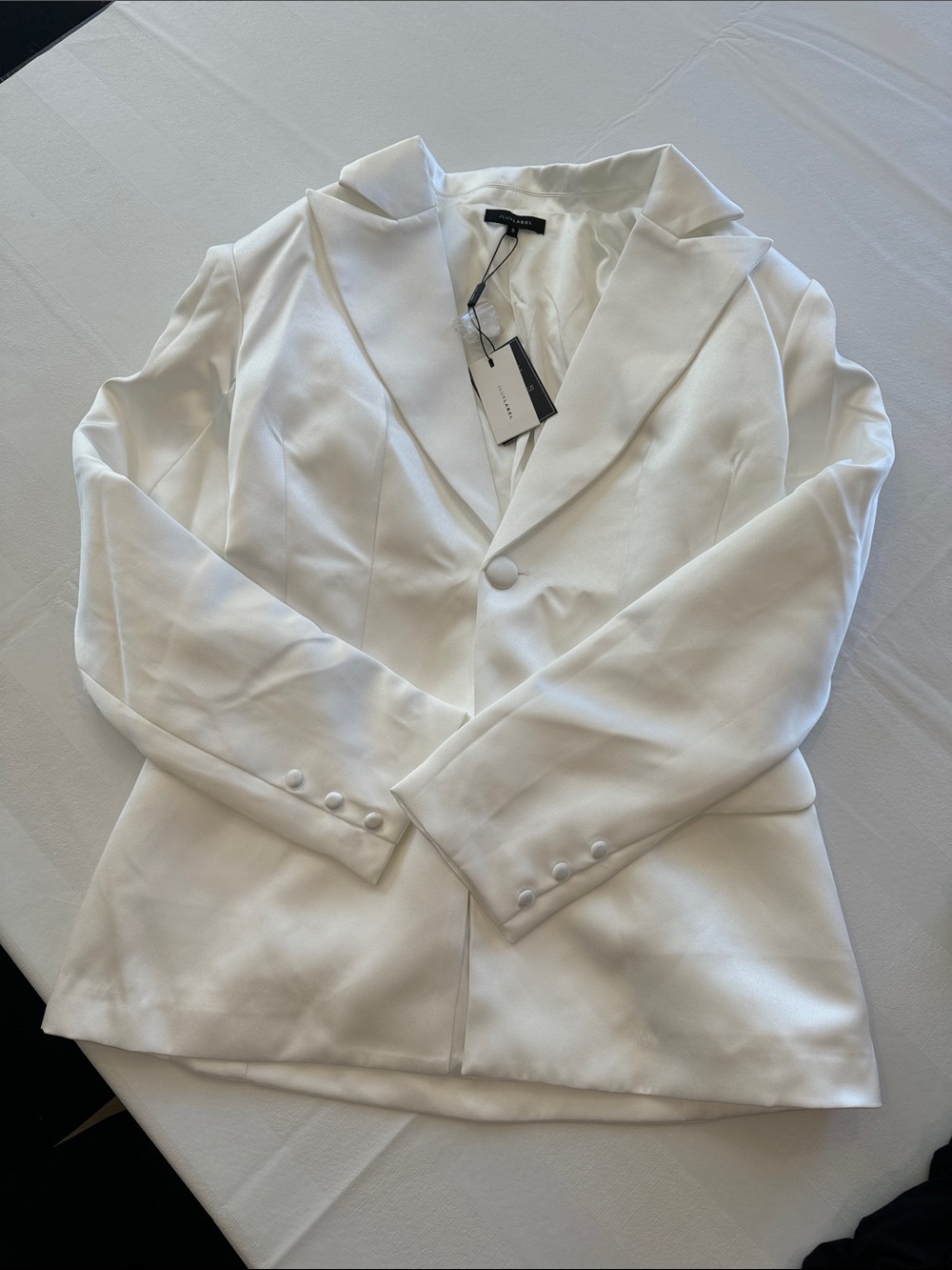 JLUXLABEL White Single-Button Tailored Blazer